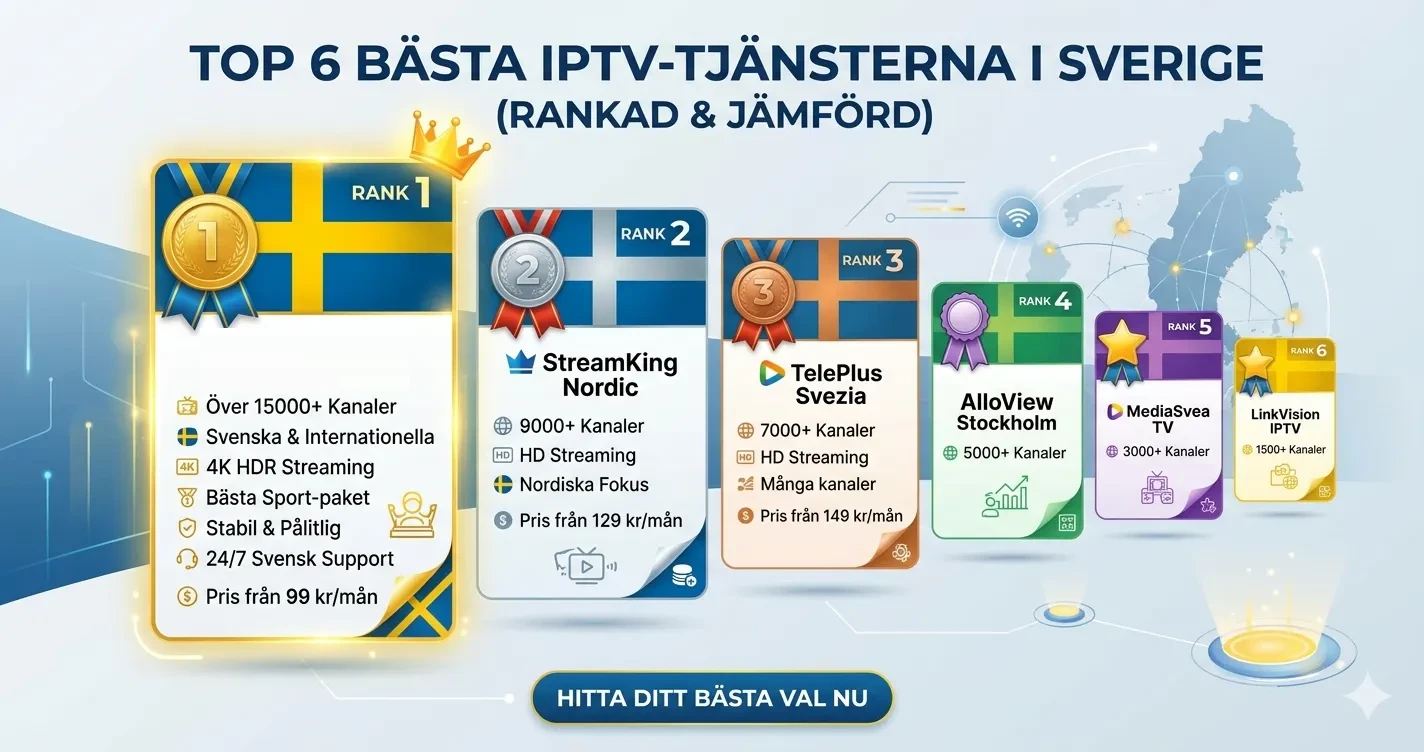 Bästa IPTV leverantör 2026: så hittar du en bra tjänst