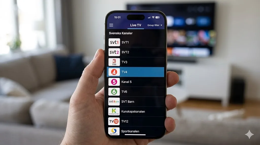 IPTV på iPhone & iPad — TV i Fickan Var du än Är